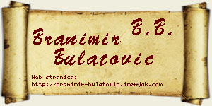Branimir Bulatović vizit kartica